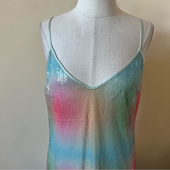 Staud Rainbow Sequin Slip Maxi Dress 26128 - Picture 4 of 12